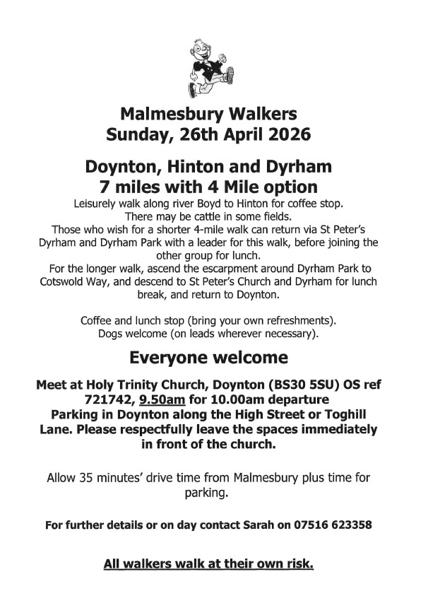 Malmesbury Walkers - Doynton, Hinton and Dyrham 
